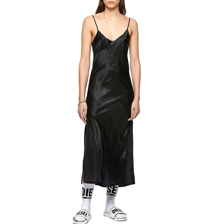 マキシキャミソールワンピース レディース D-GAIA シルク混 シアー素材切替 die-l-t-e8-p4a マキシキャミソールワンピース レディース D-GAIA シルク混 シアー素材切替 die-l-t-e8-p4a