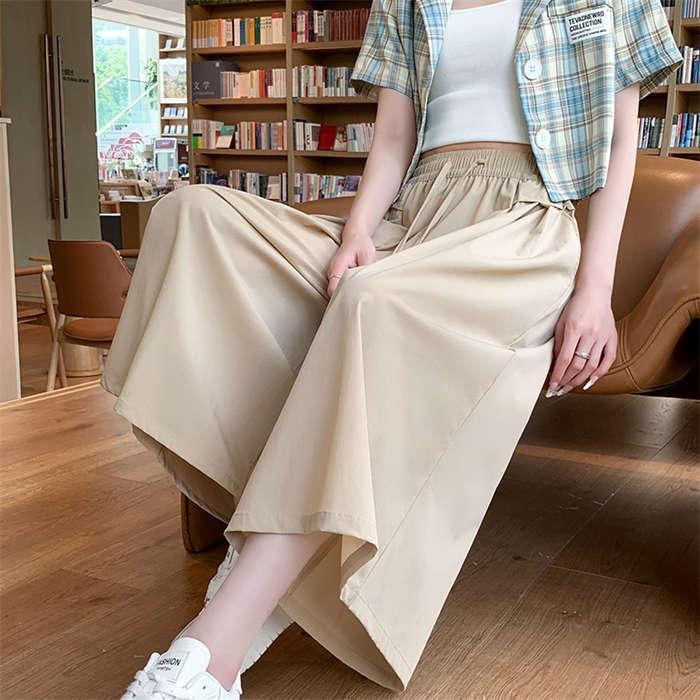 パンツ ワイド フレア レディース ワイドパンツ 夏 薄手 涼しい 大きいサイズ ワイド ボトムス ルームウェア 吸汗 速乾 通気 快適 ウエストゴム ハイウエス