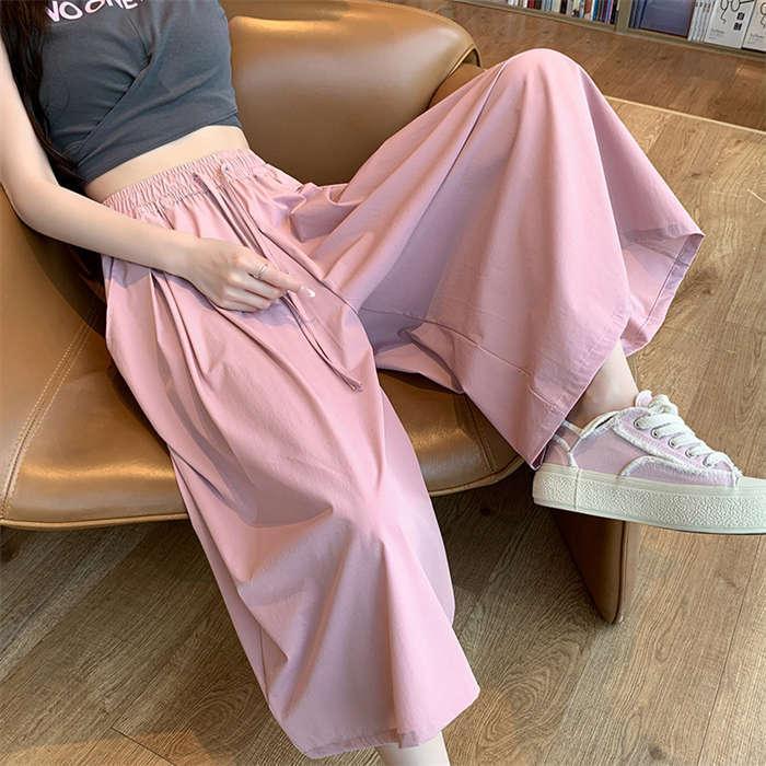 パンツ ワイド フレア レディース ワイドパンツ 夏 薄手 涼しい 大きいサイズ ワイド ボトムス ルームウェア 吸汗 速乾 通気 快適 ウエストゴム ハイウエス