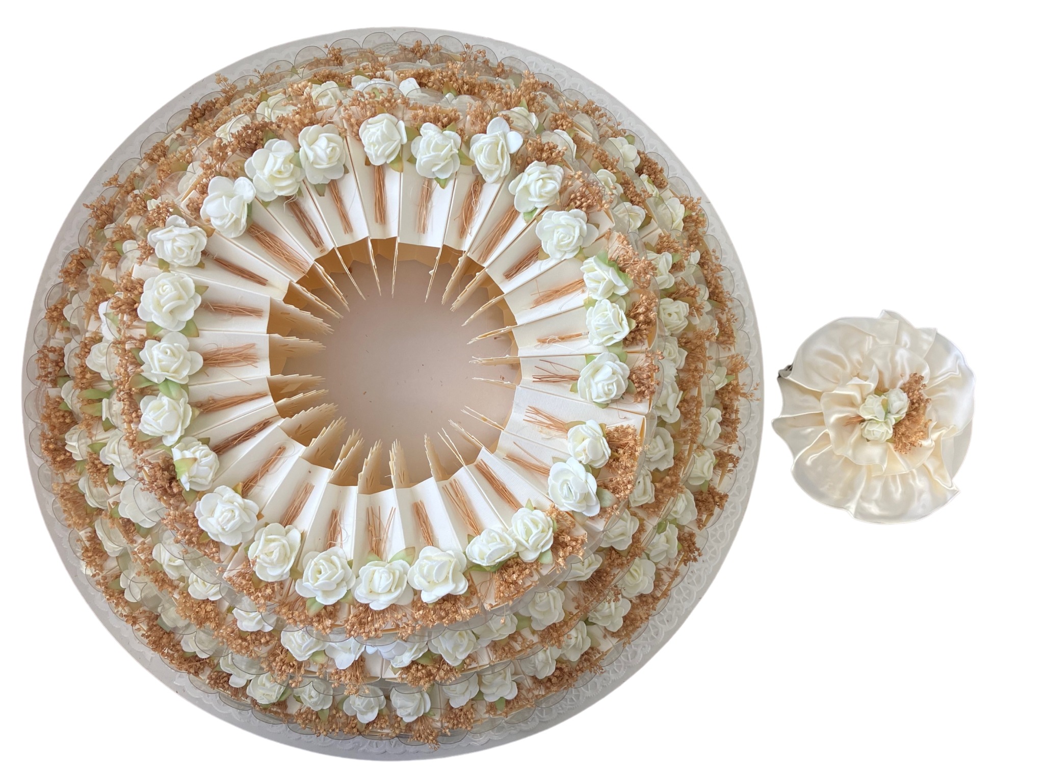 結婚式プチギフト用 ペーパーウェディングケーキ3段型 紙バッグ105個セット(ホワイト) 結婚式プチギフト用 ペーパーウェディングケーキ3段型 紙バッグ105個セット(ホワイト)