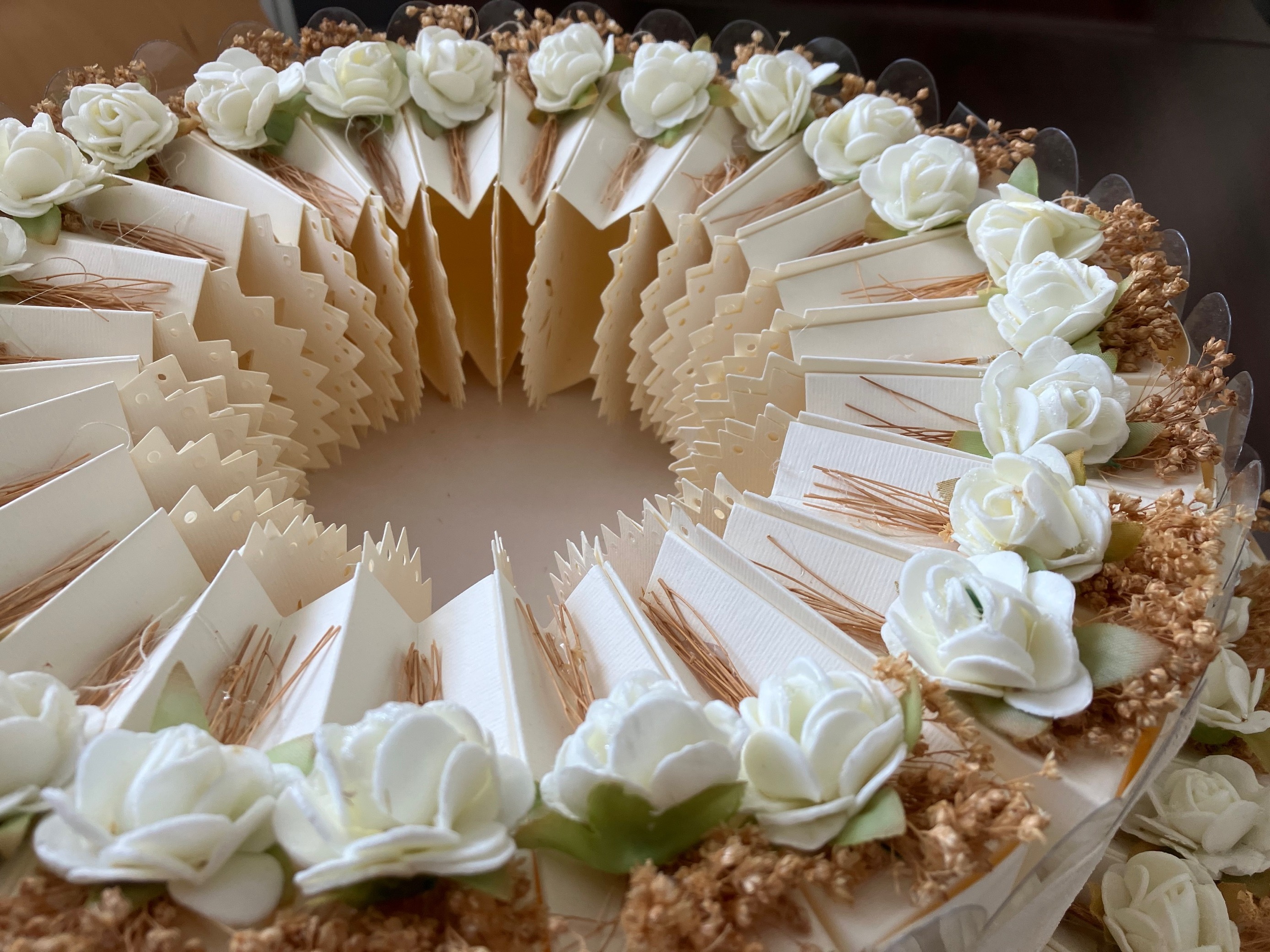 結婚式プチギフト用 ペーパーウェディングケーキ3段型 紙バッグ105個セット(ホワイト) 結婚式プチギフト用 ペーパーウェディングケーキ3段型 紙バッグ105個セット(ホワイト)