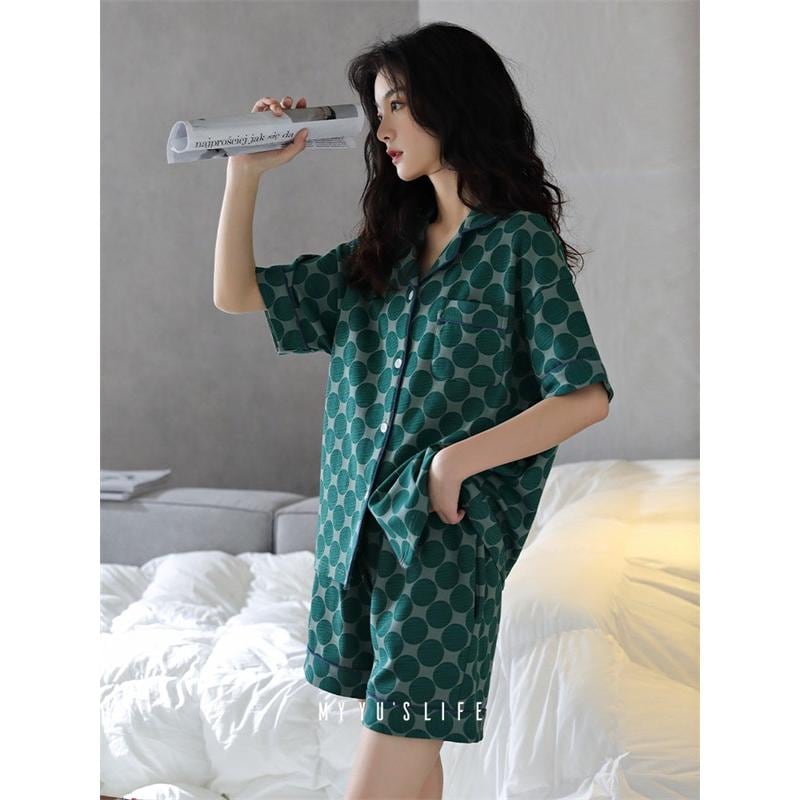 【超お得1つ買うと10個もらえる】[今日は安い-出荷が早い]パジャマ レディース 綿 前開き 半袖 テーラー襟 春 夏 上下セット ルームウェア コットン マタニティ サマーパジャマおしゃれ ショーパ