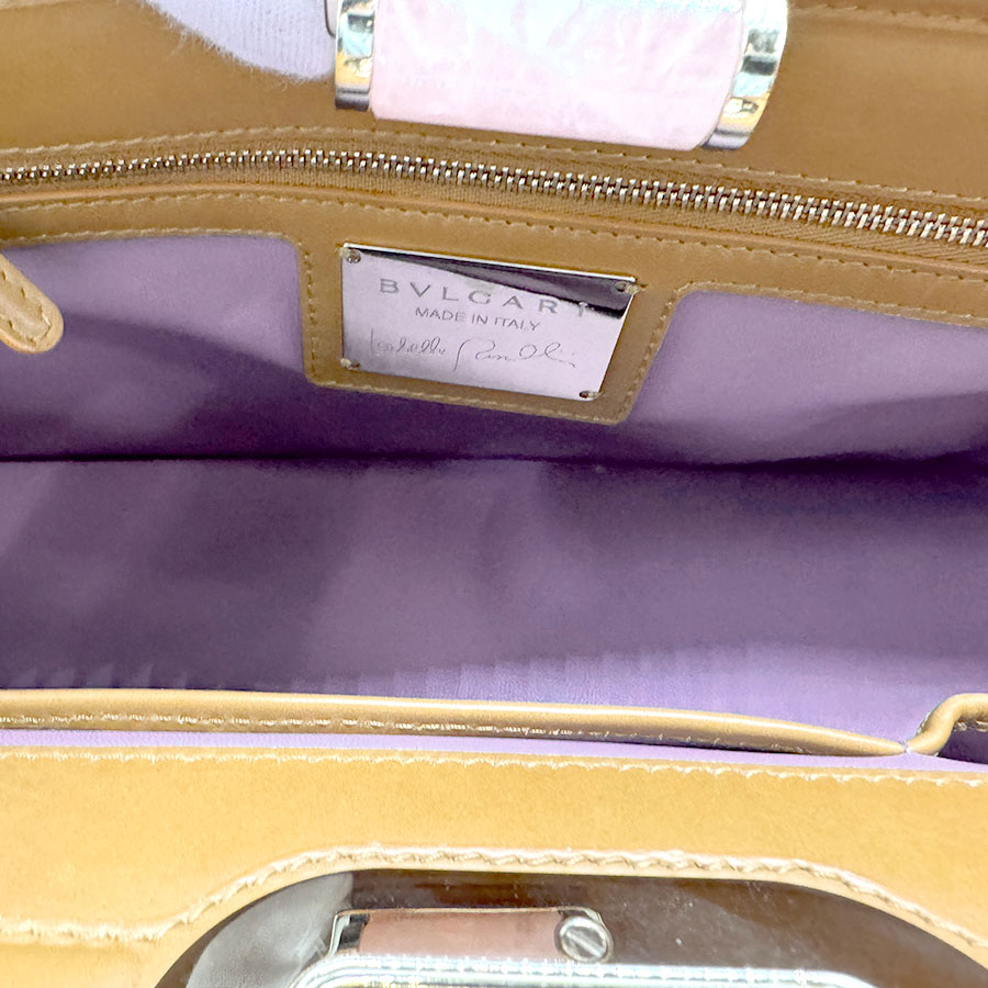 ブルガリ BVLGARI ハンドバッグ ショルダーバッグ レザー キャメル レディース z2522