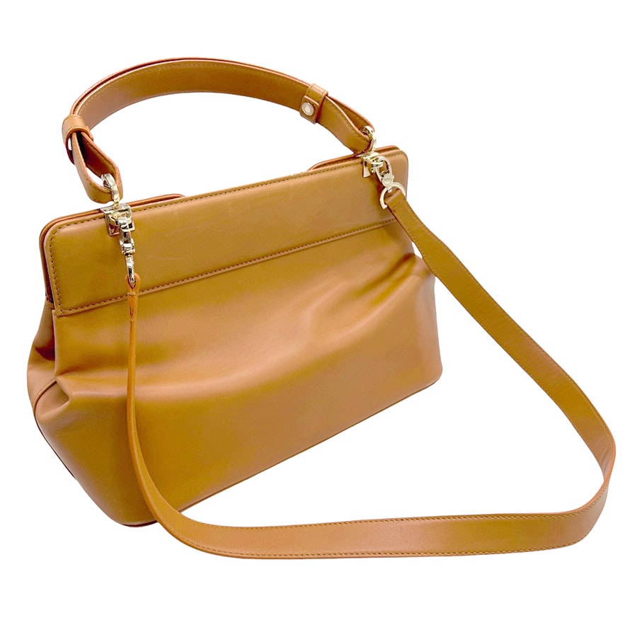 ブルガリ BVLGARI ハンドバッグ ショルダーバッグ レザー キャメル レディース z2522