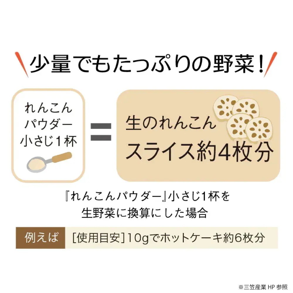れんこんファインパウダー 無添加 100gx5 三笠産業 「 野菜パウダー 」 加熱不要 そのまま使える アレルゲンフリー レンコン 微粒子粉末 国産野菜 モチモチ食感