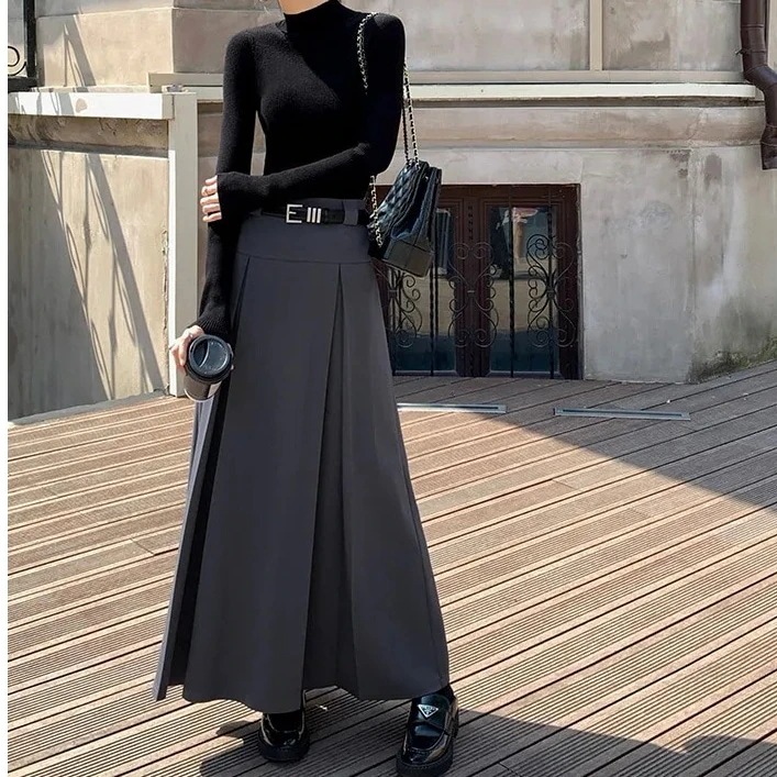 マキシスカートニッチデザイン百掛け高級感質感ハイウエスト着痩せおしゃれスカートプリーツスカートAラインスカート母の人気品 マキシスカートニッチデザイン百掛け高級感質感ハイウエスト着痩せおしゃれスカートプリーツスカートAラインスカート母の人気品