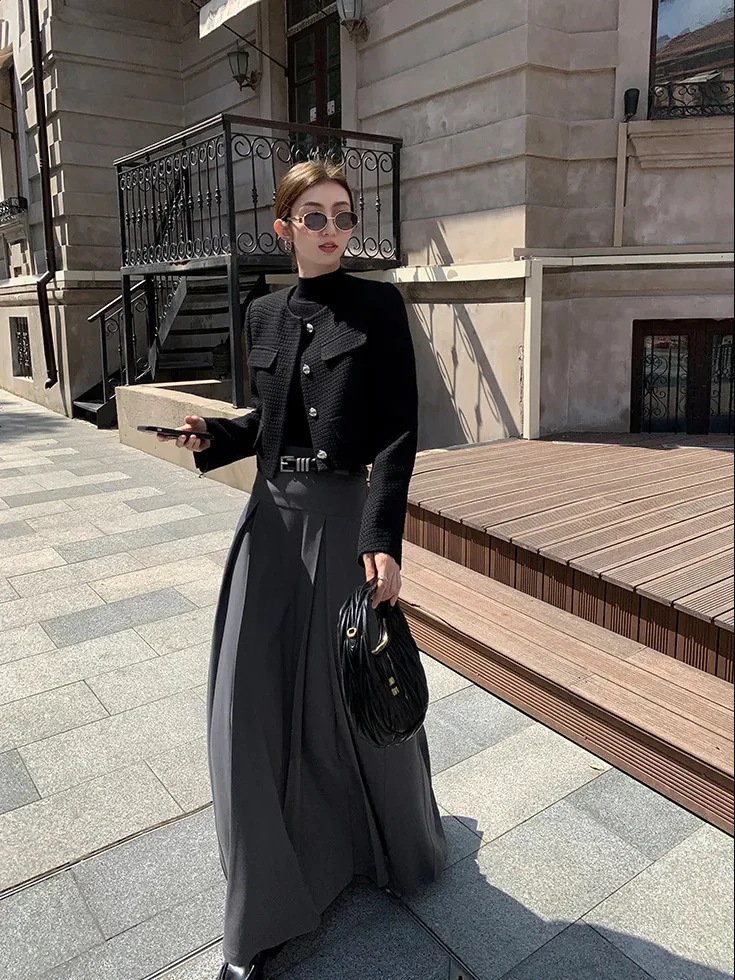 マキシスカートニッチデザイン百掛け高級感質感ハイウエスト着痩せおしゃれスカートプリーツスカートAラインスカート母の人気品 マキシスカートニッチデザイン百掛け高級感質感ハイウエスト着痩せおしゃれスカートプリーツスカートAラインスカート母の人気品