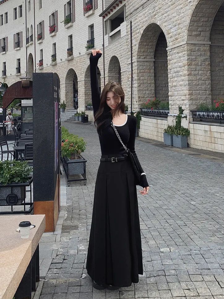 マキシスカートニッチデザイン百掛け高級感質感ハイウエスト着痩せおしゃれスカートプリーツスカートAラインスカート母の人気品 マキシスカートニッチデザイン百掛け高級感質感ハイウエスト着痩せおしゃれスカートプリーツスカートAラインスカート母の人気品