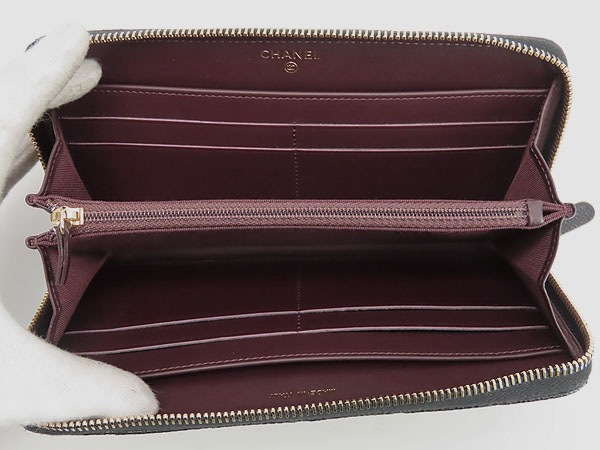 未使用シャネルマトラッセココマークキャビアスキンラウンドファスナー長財布ブラックゴールド金具グレインドカーフスキン 未使用シャネルマトラッセココマークキャビアスキンラウンドファスナー長財布ブラックゴールド金具グレインドカーフスキン