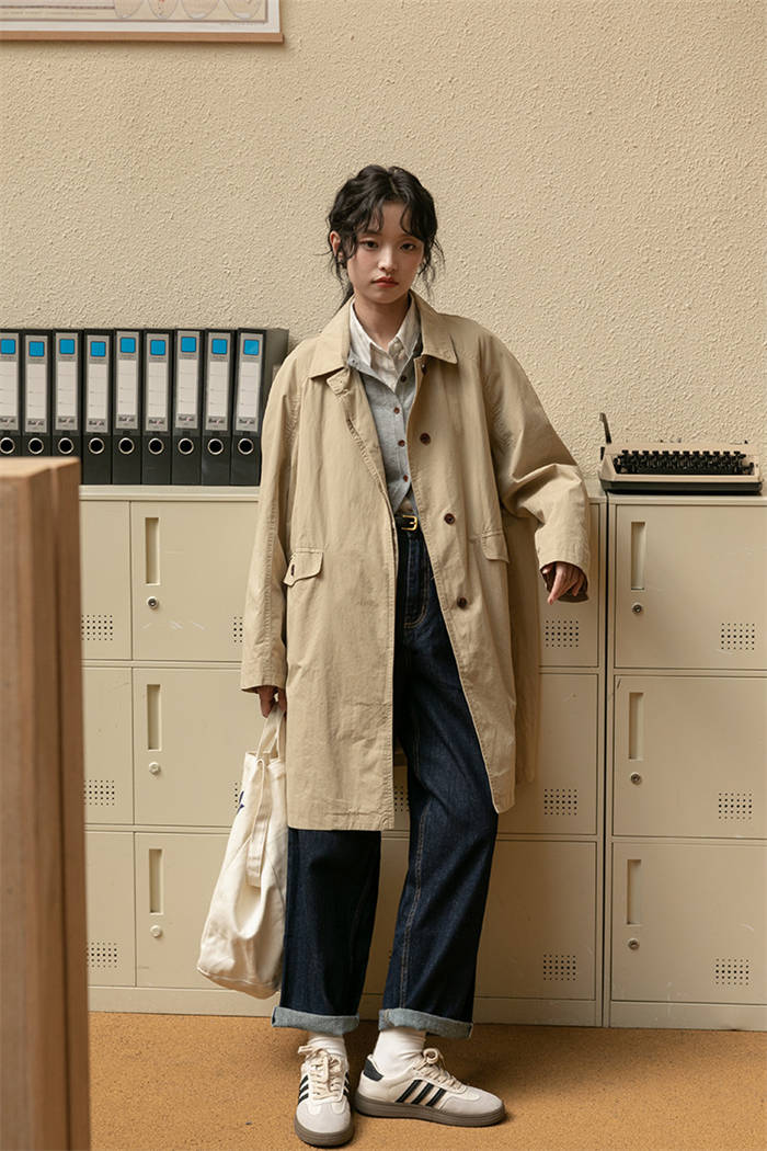 スプリングコート レディース ロング アウター トレンチコート 春秋 春コート 秋コート 長袖 ジャケット カジュアル ロングコート 大きいサイズ ポケット付き 薄手 無地 体型カバー きれいめ 洗え