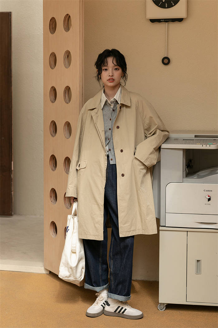 スプリングコート レディース ロング アウター トレンチコート 春秋 春コート 秋コート 長袖 ジャケット カジュアル ロングコート 大きいサイズ ポケット付き 薄手 無地 体型カバー きれいめ 洗え