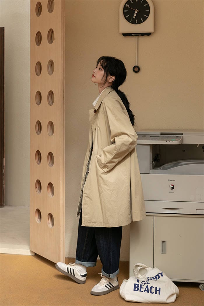 スプリングコート レディース ロング アウター トレンチコート 春秋 春コート 秋コート 長袖 ジャケット カジュアル ロングコート 大きいサイズ ポケット付き 薄手 無地 体型カバー きれいめ 洗え