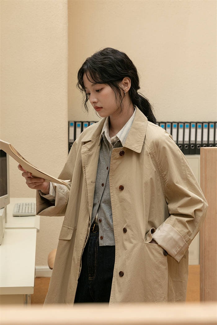 スプリングコート レディース ロング アウター トレンチコート 春秋 春コート 秋コート 長袖 ジャケット カジュアル ロングコート 大きいサイズ ポケット付き 薄手 無地 体型カバー きれいめ 洗え
