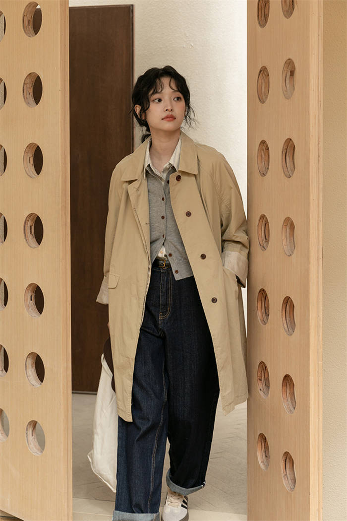 スプリングコート レディース ロング アウター トレンチコート 春秋 春コート 秋コート 長袖 ジャケット カジュアル ロングコート 大きいサイズ ポケット付き 薄手 無地 体型カバー きれいめ 洗え