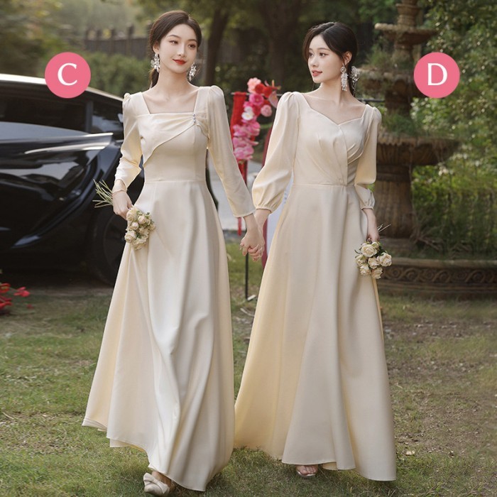 【本日限定】ブライズメイド ドレス ロングドレス 演奏会 ピアノ発表会 グレー 灰色 編み上げ ショルダーネック つや有り 光沢感 サテン スレンダーライン 袖付き ワンピース レディース 春秋 きれ 【本日限定】ブライズメイド ドレス ロングドレス 演奏会 ピアノ発表会 グレー 灰色 編み上げ ショルダーネック つや有り 光沢感 サテン スレンダーライン 袖付き ワンピース レディース 春秋 きれ