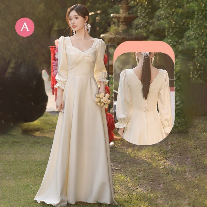 【本日限定】ブライズメイド ドレス ロングドレス 演奏会 ピアノ発表会 グレー 灰色 編み上げ ショルダーネック つや有り 光沢感 サテン スレンダーライン 袖付き ワンピース レディース 春秋 きれ 【本日限定】ブライズメイド ドレス ロングドレス 演奏会 ピアノ発表会 グレー 灰色 編み上げ ショルダーネック つや有り 光沢感 サテン スレンダーライン 袖付き ワンピース レディース 春秋 きれ