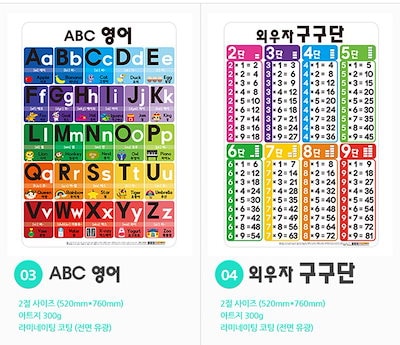 Qoo10] 【ハングル】韓国語学習ポスター 6種セッ : おもちゃ・知育