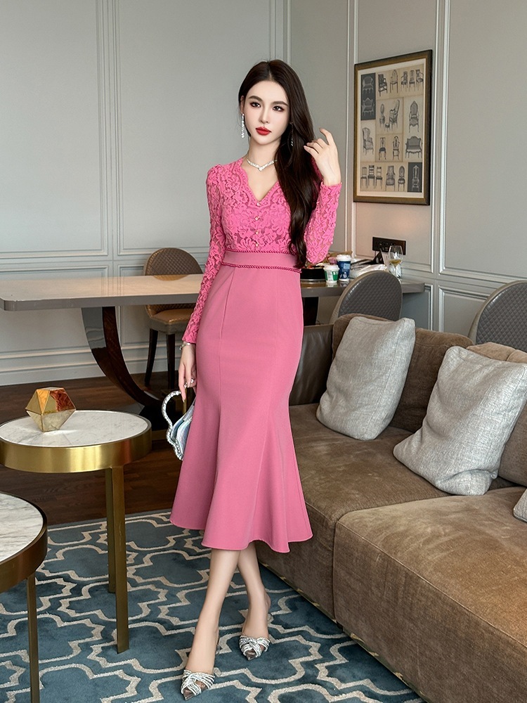 【JY.上品】 秋冬 レース ワンピース ドッキング マーメイド パーティードレス キャバ 着痩せ 大人 同窓会 披露宴 卒業式 結婚式 演奏会 ウェディング 二次会 【JY.上品】 秋冬 レース ワンピース ドッキング マーメイド パーティードレス キャバ 着痩せ 大人 同窓会 披露宴 卒業式 結婚式 演奏会 ウェディング 二次会