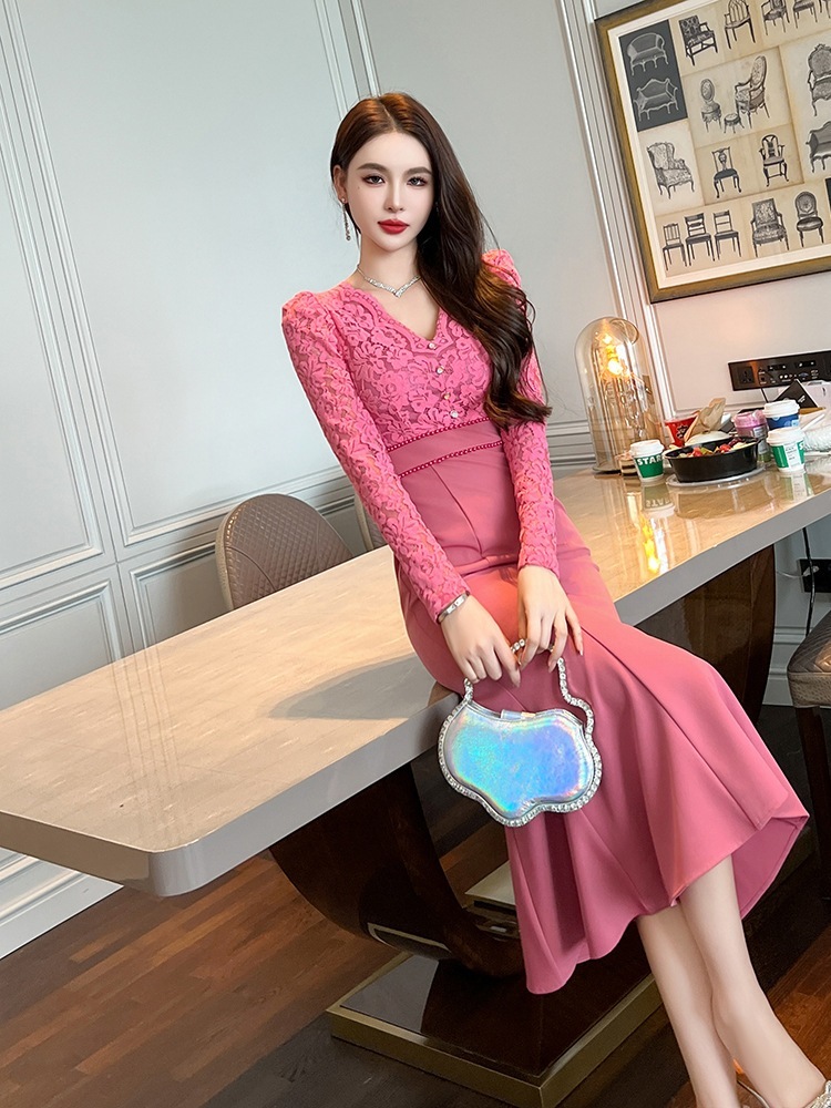 【JY.上品】 秋冬 レース ワンピース ドッキング マーメイド パーティードレス キャバ 着痩せ 大人 同窓会 披露宴 卒業式 結婚式 演奏会 ウェディング 二次会 【JY.上品】 秋冬 レース ワンピース ドッキング マーメイド パーティードレス キャバ 着痩せ 大人 同窓会 披露宴 卒業式 結婚式 演奏会 ウェディング 二次会