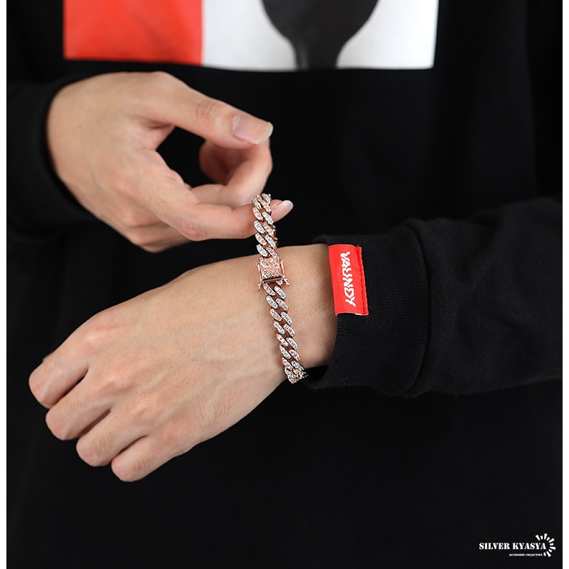 パヴェ喜平ブレスレット ローズゴールド [b355-rg-s]