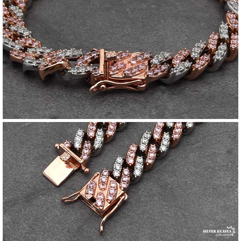パヴェ喜平ブレスレット ローズゴールド [b355-rg-s]