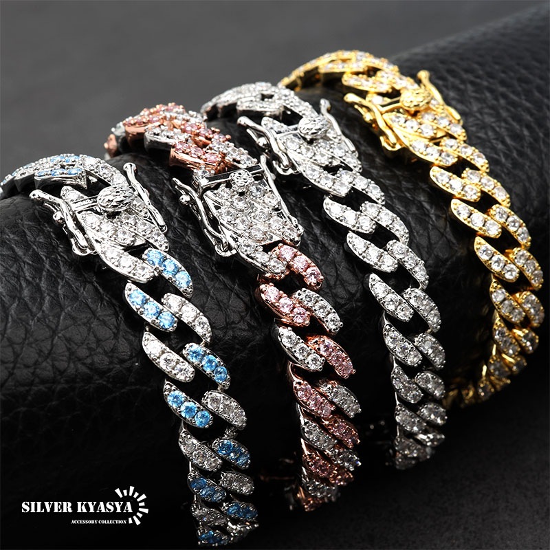 パヴェ喜平ブレスレット ローズゴールド [b355-rg-s]