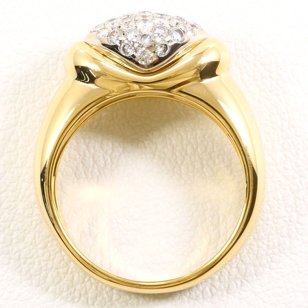 K18 18金 YGWG リング 指輪 11号 ダイヤ カード鑑別書 ジュエリー 中古 K18 18金 YGWG リング 指輪 11号 ダイヤ カード鑑別書 ジュエリー 中古