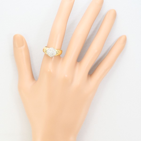 K18 18金 YGWG リング 指輪 11号 ダイヤ カード鑑別書 ジュエリー 中古 K18 18金 YGWG リング 指輪 11号 ダイヤ カード鑑別書 ジュエリー 中古