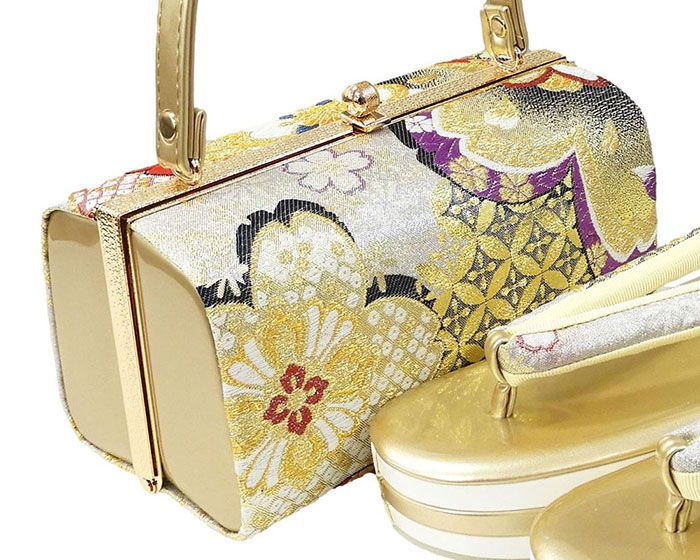 草履 バッグ 草履バッグセット Ｌ寸 振袖 成人式 帯生地 三枚芯 和装 着物 新品 n1381
