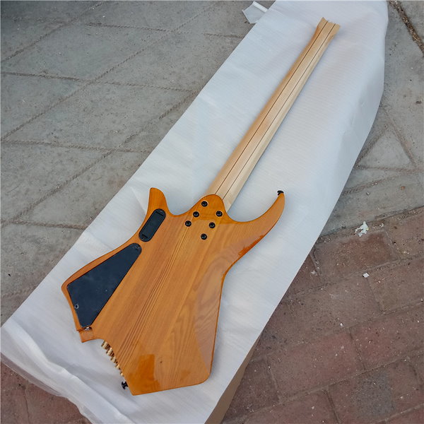 Qoo10] 扇式緑五弦無頭電気ベース灰体赤木指板ギタ