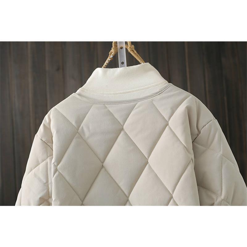 【2枚購入で100円OFF】【即納】キルティング レディース 春秋冬 ノーカラー 中綿 アウター キルティングコート ショート 羽織り 上着 長袖 軽量 シンプル 無地 ボタン開閉