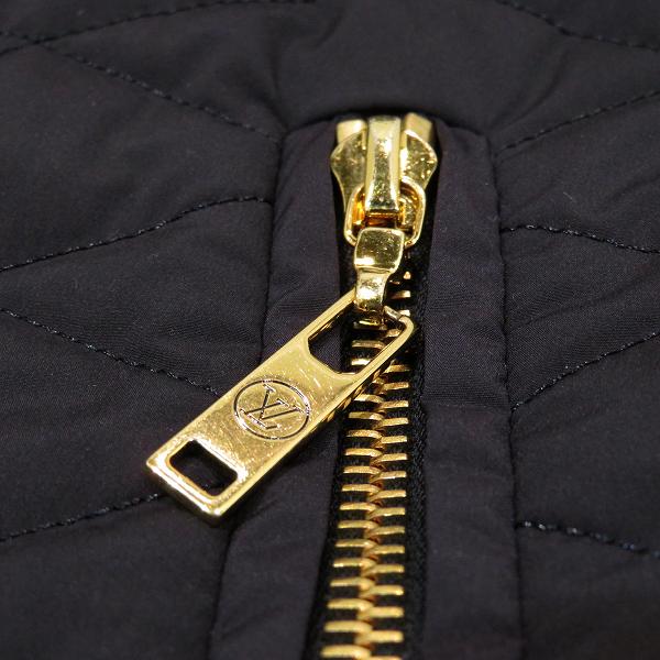 ルイヴィトン ブラック 38サイズ ウィーゼル毛皮 キルティング ロングジレ アウター 【中古】