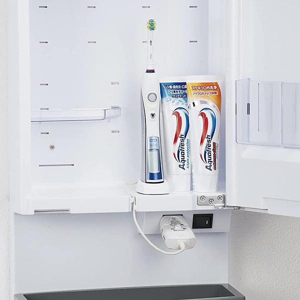 ウオールキャビネット TW-T55L ミラーキャビネット 東プラ LED照明付き 洗面台 鏡 洗面所ラック 収納 棚 ライト コンセント 4975568055020