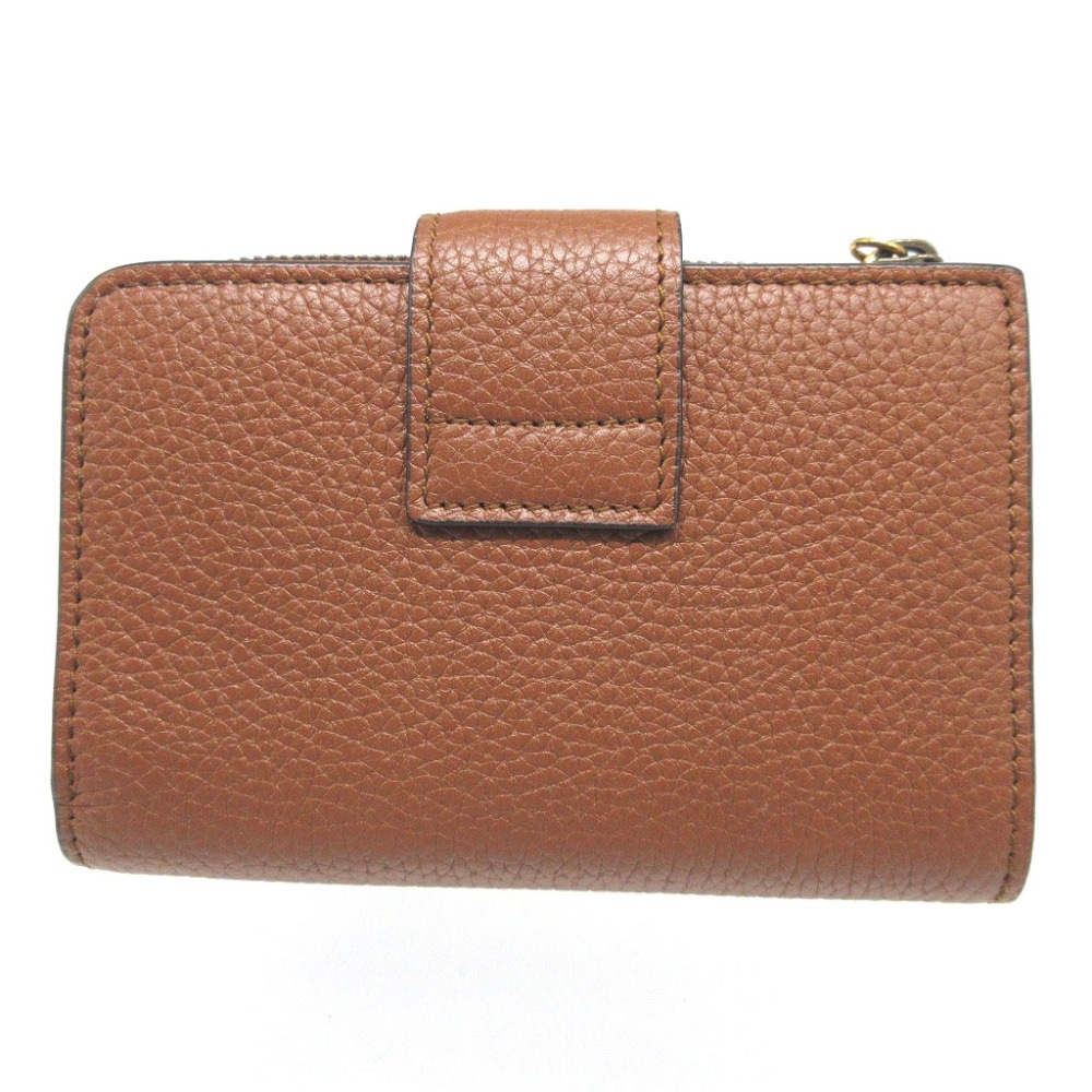 新品同様 バンブー ミディアムウォレット ダブルG 739498 二つ折り財布 レザー/レザー ブラウン 0504【中古】 ユニセックス 新品同様 バンブー ミディアムウォレット ダブルG 739498 二つ折り財布 レザー/レザー ブラウン 0504【中古】 ユニセックス