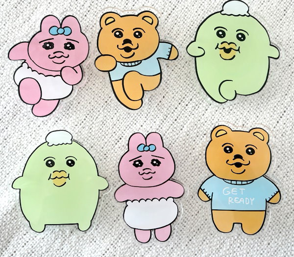 おぱんちゅうさぎ - 【韓国限定】4種セット おぱんちゅうさぎ 体操 グリップトック スマホグリップ おぱんちゅうさぎ スマホクリップ ピンク 携帯アクセサリー