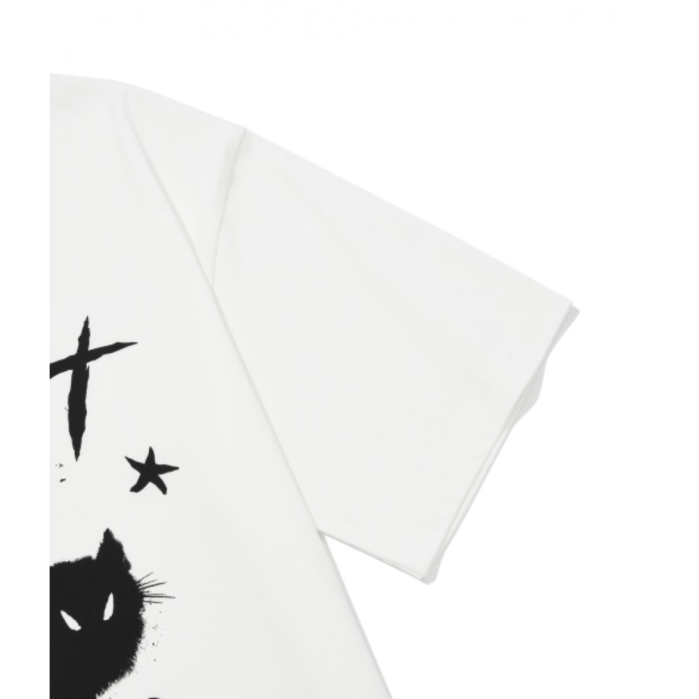 ファレットアナイイングキャットショートスリーブ T シャツホワイト ファレットアナイイングキャットショートスリーブ T シャツホワイト