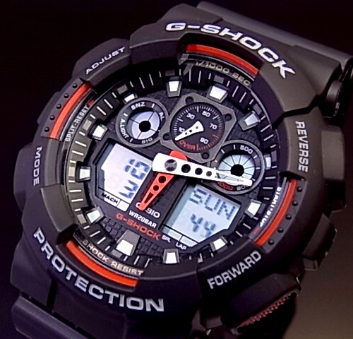 アナデジ メンズ腕時計 ブラック GA-100-1A4 海外モデル