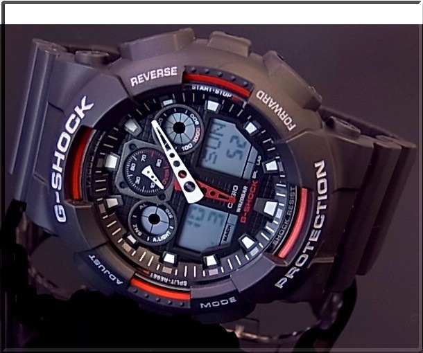 アナデジ メンズ腕時計 ブラック GA-100-1A4 海外モデル