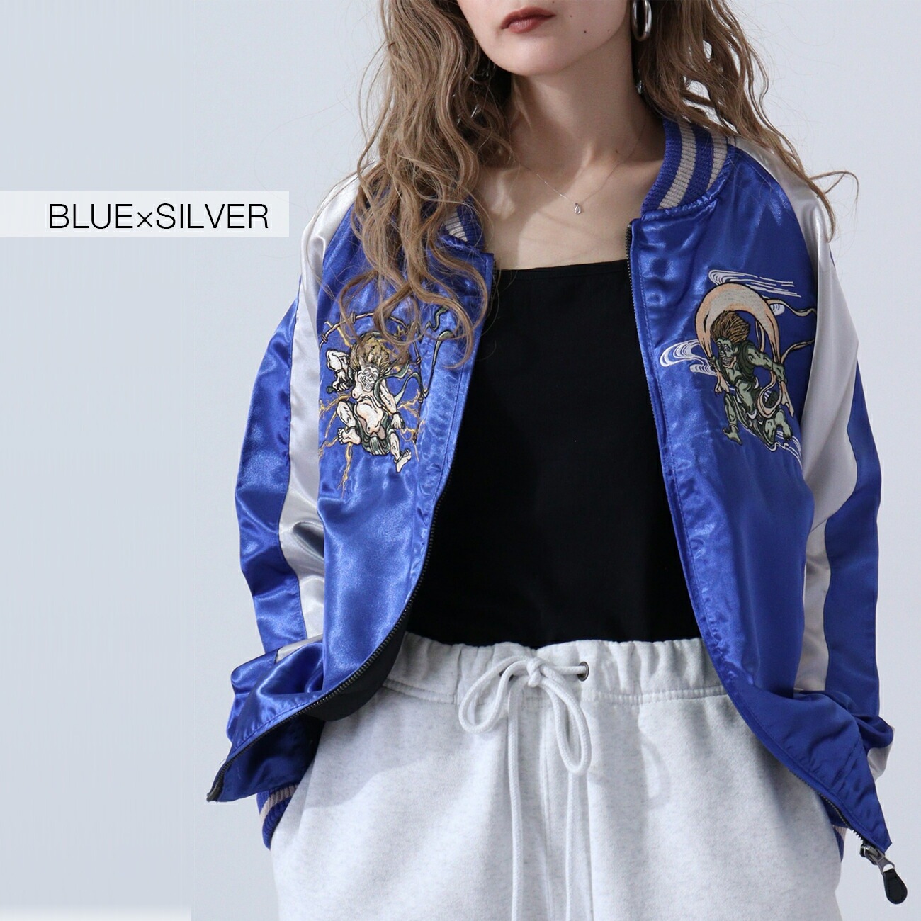 スカジャン アウター 長袖 和柄 風神 雷神 スカジャン アウター 長袖 和柄 風神 雷神