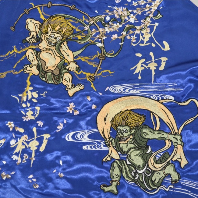 スカジャン アウター 長袖 和柄 風神 雷神 スカジャン アウター 長袖 和柄 風神 雷神