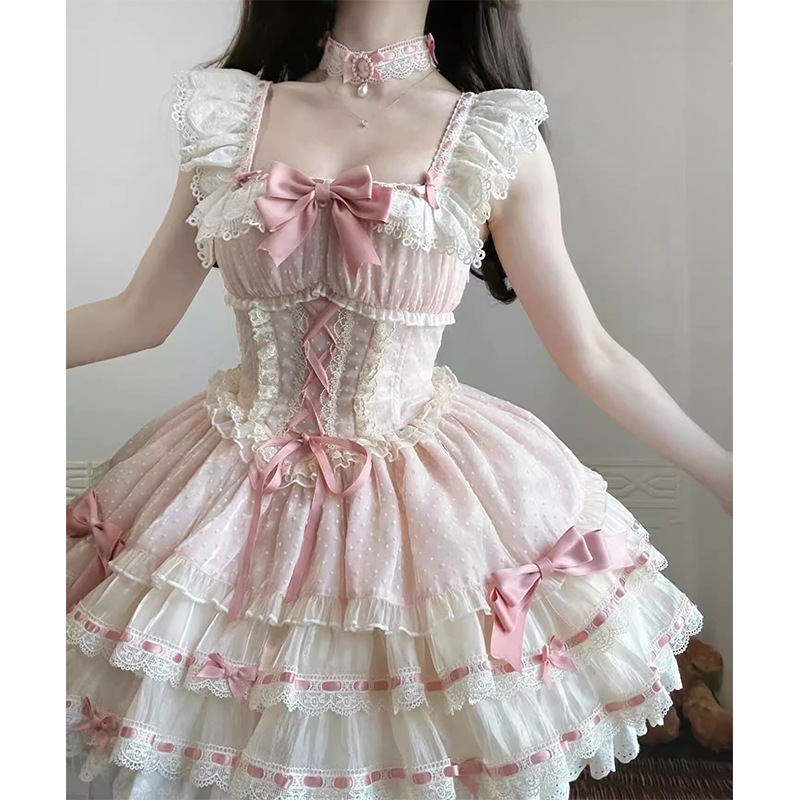 コスプレドレスロリータスカートワンピースピンクが可愛いバレエケーキスカートドレス ロリータ ロリータ Jsk66 コスプレドレスロリータスカートワンピースピンクが可愛いバレエケーキスカートドレス ロリータ ロリータ Jsk66
