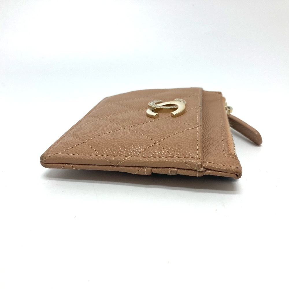 2つ折り財布 ココマーク マトラッセ 財布 コンパクトウォレット 2つ折り財布 キャビアスキン ベージュ