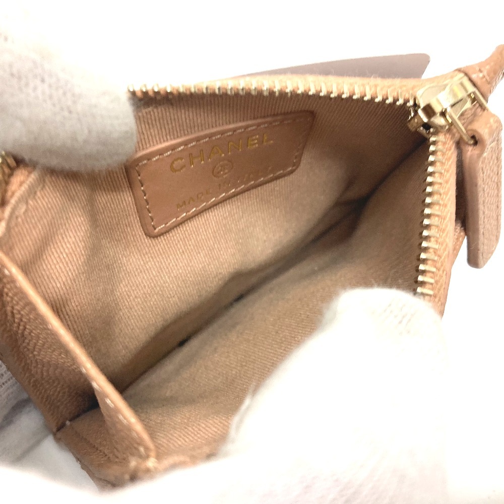 2つ折り財布 ココマーク マトラッセ 財布 コンパクトウォレット 2つ折り財布 キャビアスキン ベージュ