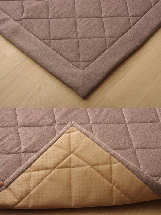 ラグ カーペット デニム調 ニットキルトラグ『アルバ2IT』 ブラウン 約190×190cm ホットカーペット対応 9810815 ラグ カーペット デニム調 ニットキルトラグ『アルバ2IT』 ブラウン 約190×190cm ホットカーペット対応 9810815