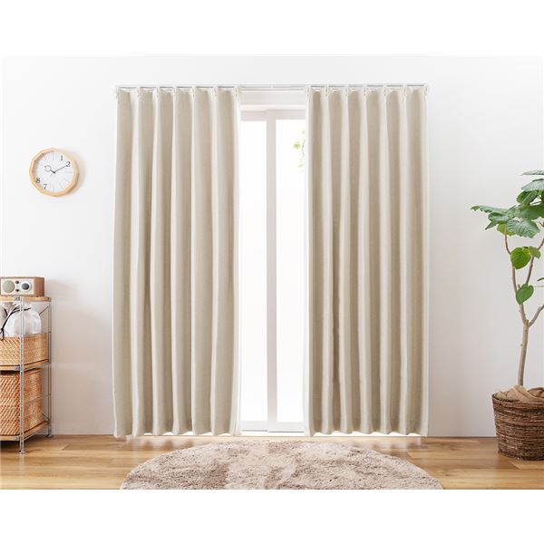 遮光カーテン 幅200cm×丈230cm 1枚 無地 アイボリー 3級遮光 洗える 日本製 タッセル付き 形状記憶 防炎カーテン リビング 遮光カーテン 幅200cm×丈230cm 1枚 無地 アイボリー 3級遮光 洗える 日本製 タッセル付き 形状記憶 防炎カーテン リビング