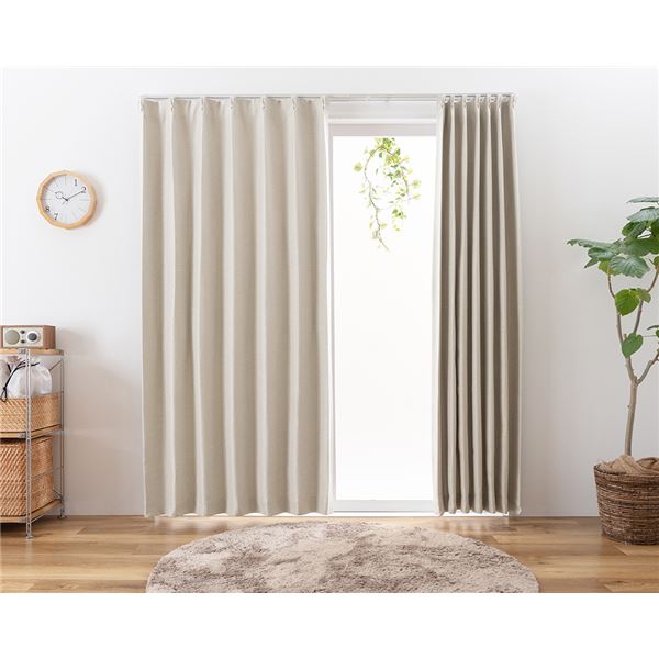 遮光カーテン 幅200cm×丈230cm 1枚 無地 アイボリー 3級遮光 洗える 日本製 タッセル付き 形状記憶 防炎カーテン リビング 遮光カーテン 幅200cm×丈230cm 1枚 無地 アイボリー 3級遮光 洗える 日本製 タッセル付き 形状記憶 防炎カーテン リビング