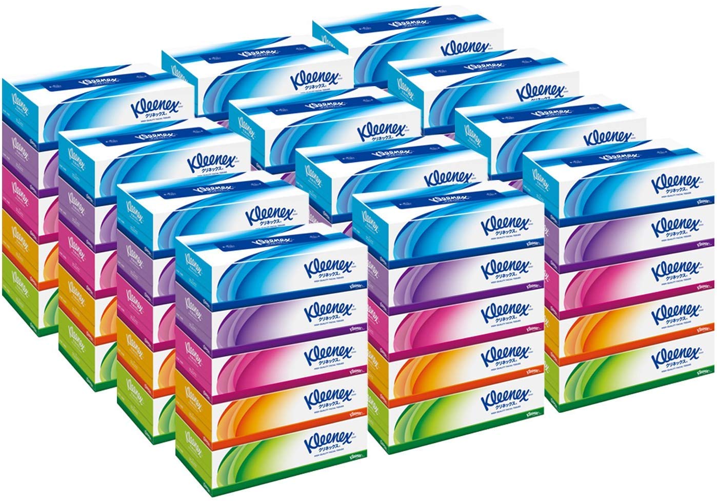 【ケース販売】 クリネックス ティシュー ホワイト 360枚(180組) 5箱 ×12パック入り