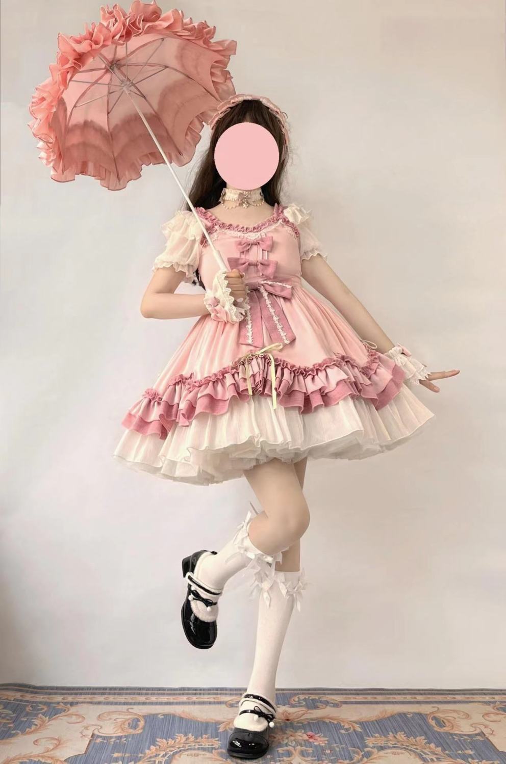 オリジナルお嬢様opロリータワンピース可愛いプリンセススカート3点セット花嫁 茶会 新作ロリータ 二次元 人气 今年人気爆発中ロリータ 学院祭用