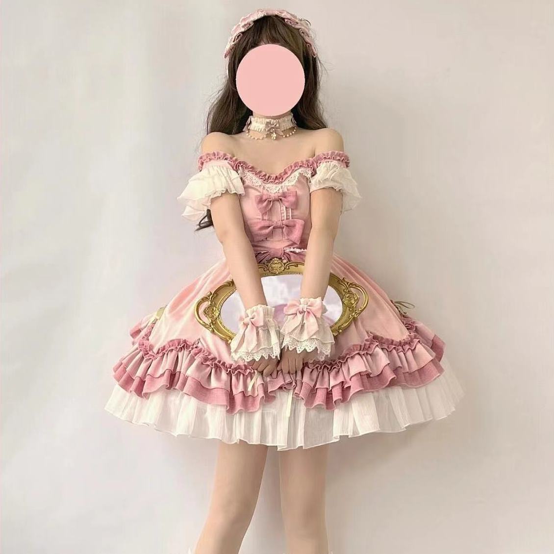 オリジナルお嬢様opロリータワンピース可愛いプリンセススカート3点セット花嫁 茶会 新作ロリータ 二次元 人气 今年人気爆発中ロリータ 学院祭用