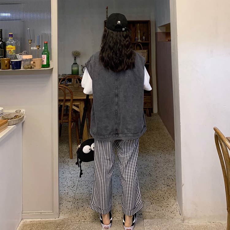 オーバーサイズ デニムベスト ベスト カジュアルジャケット デニムジャケット Gジャン アメカジ ノースリーブ トップス 前開き ロング丈 レディース ブルー ブラック 体型カ